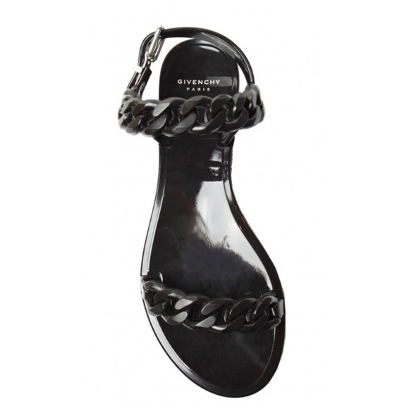 GIVENCHY Rubber Chain Ankle Strap Black Women’s Sandals NEW Size 8 - Picture 13 of 15